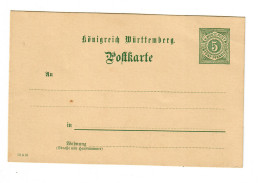 Ganzsache Württemberg Post - Cartas & Documentos