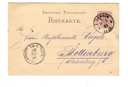 Ganzsache Eisenach 1883 Nach Rottenburg/N - Covers & Documents