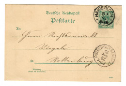 Ganzsache Haigerloch 1893 Nach Rottenburg/N - Cartas & Documentos