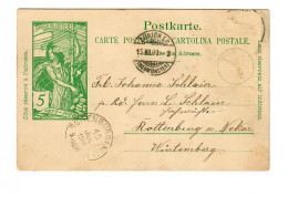 Postkarte Zürich 1900 Nach Rottenburg/N - Otros & Sin Clasificación