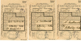 GG: 3x Einlieferungsschein Für Einschreiben Tschenstochau 1944 - Occupation 1938-45
