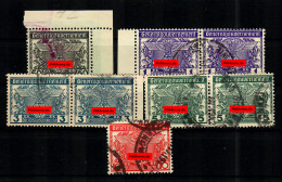 GG: Gerichtskostenmarken 50/1/3/5/10 Gebraucht, Paare Und Eckrand - Bezetting 1938-45