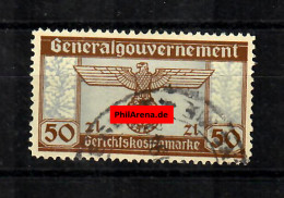 GG: Gerichtskostenmarke 50 Zloty Gebraucht - Besetzungen 1938-45