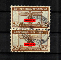 GG: Gerichtskostenmarken 50Zloty Im Senkrechten Paar, Selten - Occupation 1938-45