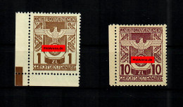 GG: Gerichtskostenmarken Hoch: 1Zl/10Zl */** Eckrand 1x - Ocupación 1938 – 45