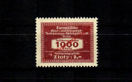 GG: Reisegepäck-Versicherungmarke Mit Eindruck Zloty, ** - Besetzungen 1938-45