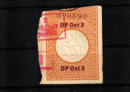 GG: Verschlussmarke DP Ost 2, Gestempelt, Rückseitig Stryj 1942 - Ocupación 1938 – 45
