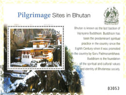 Bhutan 2017 Pilgrimage Sites In Bhutan S/s, Mint NH, Religion - Cloisters & Abbeys - Abbayes & Monastères