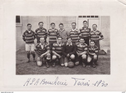 PHOTOGRAPHIE FOOTBALL EQUIPE A.S.A BOUCHERIE 1930 LOUIS FINOT - Objets