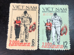 VIET  NAM  NORTH STAMPS-205(1967 2000TH US AIRCRAFT BROUGHT DOWN OVER NORTH VIETNAM)2 Pcs 1 SET Good Quality - Vietnam