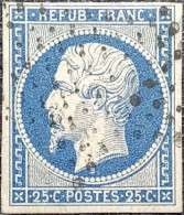 FRANCE Y&T N°10a Louis-Napoléon 25c Bleu Foncé. Oblitéré étoile De Paris - 1852 Luis-Napoléon