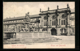 AK Bayreuth, Schloss Mit Brunnen  - Bayreuth