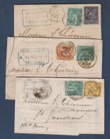 Lot De 3 Lettres Avec Type Sage - 1876-1898 Sage (Type II)