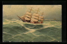 Ölgemälde-Imitations-AK Imita / A.S.-M. Leipzig Nr. 690: Segelschiff Auf Hoher See  - Autres & Non Classés