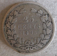 Pays Bas 25 Cents 1895. Wilhelmina I. En Argent. KM# 115 - 25 Centavos