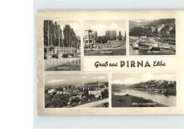 72413127 Pirna Geibeltbad Elbufer Dampfer Blick Ueber Die Stadt Pirna - Pirna