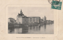 CORBEIL ESSONNES  VUE  SUR LE PONT  LES MOULINS LA MAIRIE   CPA  CIRCULEE - Corbeil Essonnes