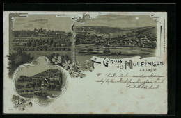 Mondschein-Lithographie Mulfingen A. D. Jagst, Ortsansicht, Jagstberg  - Autres & Non Classés