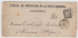 30C NOIR TAXE DUVAL HAUTE GARONNE LAC 1885 TOULOUSE TYPE 18 RIEUMES SUR TAXE 30C NOIR BANDEROLE TYPE DUVAL SEUL - 1877-1920: Période Semi Moderne