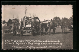 Foto-AK Schönau / Grünenbach, 50 Jähr. Gründungsfest Des Obstbau- U. Bienenzucht-Vereins 1926, Festwagen  - Other & Unclassified