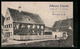 AK Dillingen A. D., Kolonialwarengeschäft Von Johann Glaser  - Dillingen