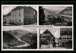 AK Eberbach A. N., Ortsansicht, Ortspartie, Hotel Badischer Hof Ernst Rohr  - Eberbach
