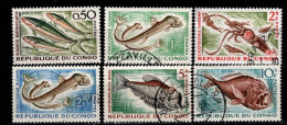 - CONGO - 1961 -YT N° 142 / 147A - Oblitérés - Poissons - Série Incomplète - Oblitérés