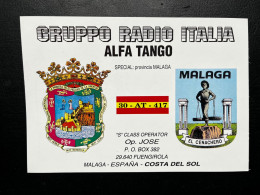 CARTE QSL / 30 AT 417 TO 215TR  / GRUPPO RADIO ITALIA ALFA TANGO ESPANA MALAGA - Radio-amateur