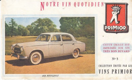 Buvard - Blotter -  VINS PRIMIOR - Voiturer N°5 -  PEUGEOT 403 - Otros & Sin Clasificación