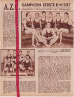 Antwerpen - Waterpolo - Ploeg AZC Kampioen - Orig. Knipsel Coupure Tijdschrift Magazine - 1934 - Non Classés