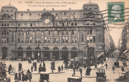 75-PARIS GARE SAINT LAZARE ET RUE D AMSTERDAM-N°5184-B/0397 - Stations, Underground