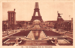 75-PARIS EXPOSITION INTERNATIONALE 1937 LA TOUR EIFFEL LE TROCADERO-N°5184-G/0381 - Expositions