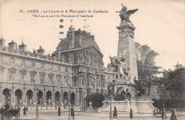 75-PARIS LE LOUVRE ET LE MONUMENT DE GAMBETTA-N°5184-G/0003 - Altri & Non Classificati