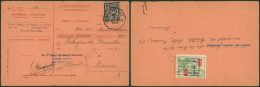 Képi - N°384-V5 Sur Carte-récépissé Obl S.C. "Anderlecht" (1934) / Variété. - 1931-1934 Quepis