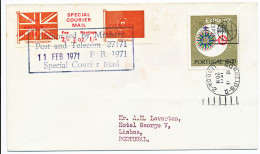 GREVE FROM BRITAIN 11 FEB 1971 GREVE BRITANIQUE => PORTUGAL ENV 1971 LISBOA TIMBRE GREVE SURTAXE POUR ACHEMINEMENT - Postmark Collection