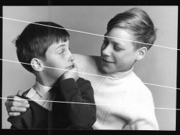 Orig. XL Foto 60er Jahre Glückliche Jungen Jungs Zusammen, Sweet Happy Boys, Schoolboy Together, Portrait - Personnes Anonymes