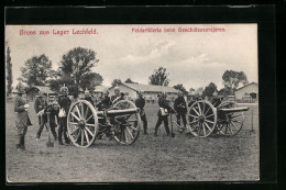 AK Lager Lechfeld, Feldartillerie Beim Geschützexerzieren  - Sonstige & Ohne Zuordnung