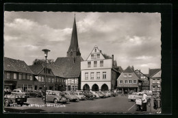 AK Werne An Der Lippe, Auf Dem Marktplatz, Blick Zur Kirche  - Werne