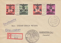 GG: Portogerechte Drucksache Als Einschreiben, Lowicz Nach Rabenstein, Selten - Occupazione 1938 – 45