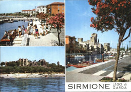 72409915 Sirmione Lago Di Garda Strand Promenade Hafen Mit Burg Sirmione Lago Di - Other & Unclassified