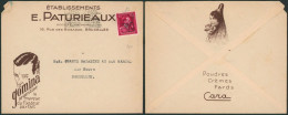 Col Ouvert 1F50 -10% Surcharge Typo Bruxelles (392 ?) Sur Lettre Illustrée (gomina) > Bruxelles - 1946 -10%