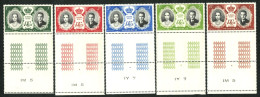 MONACO 1956 Border-set Rainier/Grace Kelly # 561-565 ** + Guilloche-allonges + Border Space Imprint Down - Ungebraucht