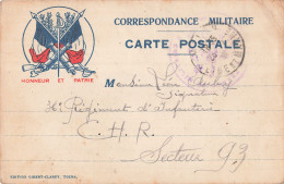 Carte Correspondance Franchise Cachet Militaire 1917 Pour Secteur Postal 93 136e Régiment D' Infanterie - 1. Weltkrieg 1914-1918