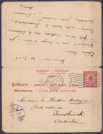 Allemagne Bavière - EP CP 10pf Càd PRIEN /20 JUL. 1906 Pour BRUXELLES Réexpédiée à INNSBRÜCK Autriche Avec Partie 'Répon - Cartoline Postale Con Risposta Pagata