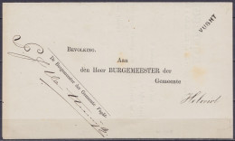 Pays-Bas - Imprimé Administratif "kennisgeving" Datée 10 Novembre 1874 De VUGHT Pour HELVOIRT  -griffe "VUGHT" - Storia Postale