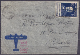 Portugal - Env. Par Avion Affr. 1$75 Flam. LISBOA /? 1940 D'un Résident Au Congo Belge Pour BRUXELLES (au Dos: Bande Et  - Briefe U. Dokumente