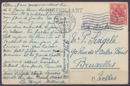 Pays-Bas - CP Briefkaart Affr 5c Flam. 's GRAVENHAGE /16 VIII 1915 D'un Belge Réfugié à La Haye Pour Ses Parents à BRUXE - Briefe U. Dokumente