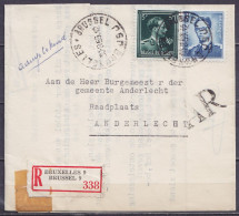L; Recommandée AR Affr. N°696+926 Càd "BRUXELLES /30-8-1956/ BRUSSEL /J9J" Pour ANDERLECHT - 1936-1957 Open Kraag