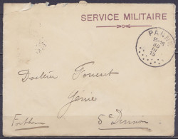 Env. En Franchise Càd PANNE /30 III 1915 Pour Médecin Militaire Du Génie - Griffe "SERVICE MILITAIRE" (au Dos: Càd Arriv - Army: Belgium