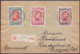 Env. Recommandée Affr. N°132/34 Càd "LIEGE 1/12 VIII 1919/ LUIK 1" Pour GRIVEGNEE - 1914-1915 Cruz Roja